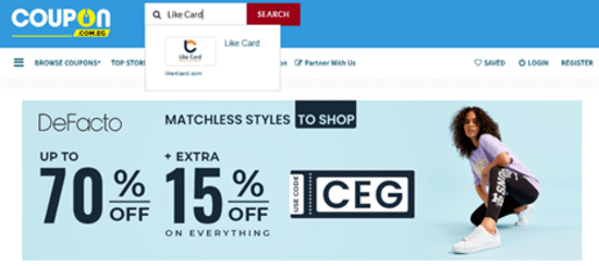 type Like Card in the provided search bar
