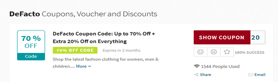 Show DeFacto Coupon