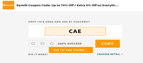 Copy Kemitt Promo Code
