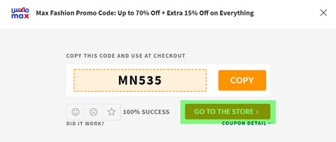 Max Fashion Coupon