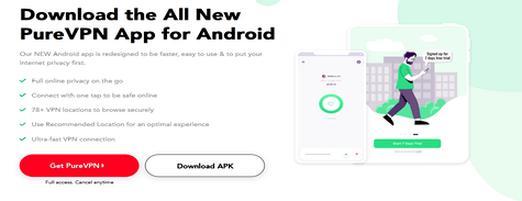 Android VPN Services of PureVPN