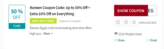 Raneen Promo Code