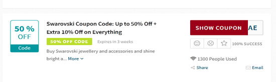 Show Swarovski Coupon
